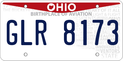 OH license plate GLR8173