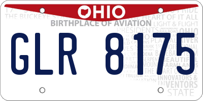 OH license plate GLR8175