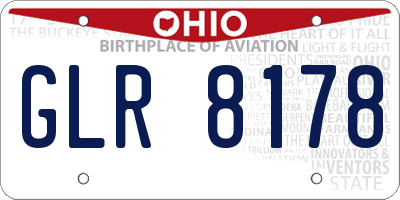OH license plate GLR8178