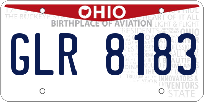 OH license plate GLR8183