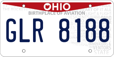 OH license plate GLR8188