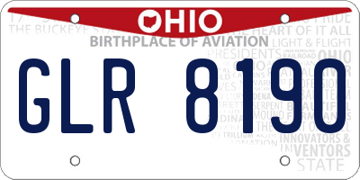 OH license plate GLR8190