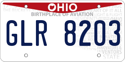 OH license plate GLR8203