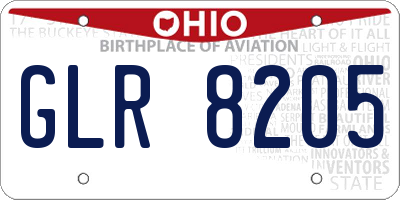 OH license plate GLR8205