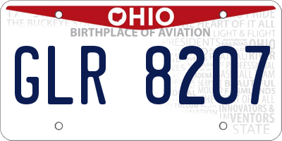OH license plate GLR8207