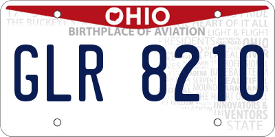 OH license plate GLR8210