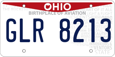 OH license plate GLR8213