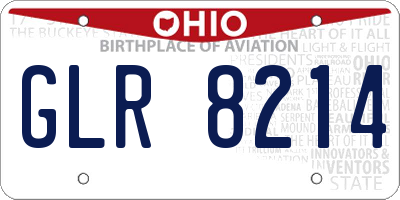 OH license plate GLR8214