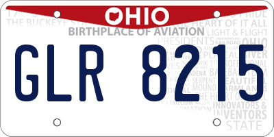 OH license plate GLR8215