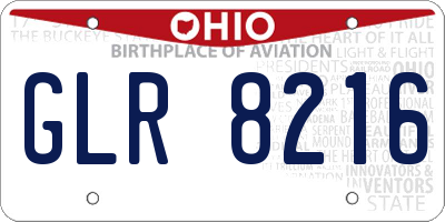 OH license plate GLR8216