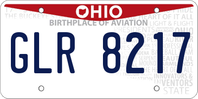 OH license plate GLR8217