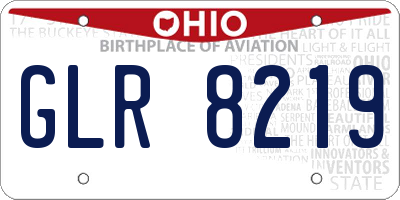 OH license plate GLR8219