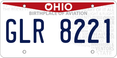 OH license plate GLR8221