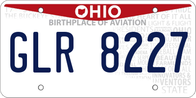 OH license plate GLR8227