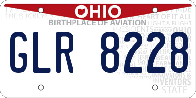 OH license plate GLR8228