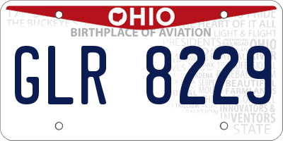 OH license plate GLR8229