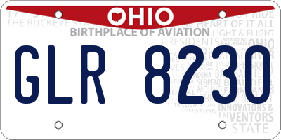 OH license plate GLR8230
