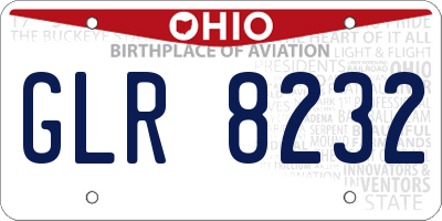 OH license plate GLR8232