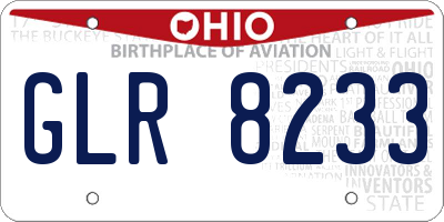 OH license plate GLR8233