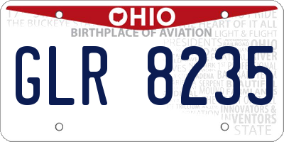 OH license plate GLR8235