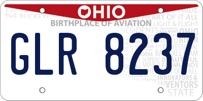 OH license plate GLR8237