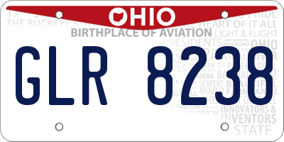 OH license plate GLR8238