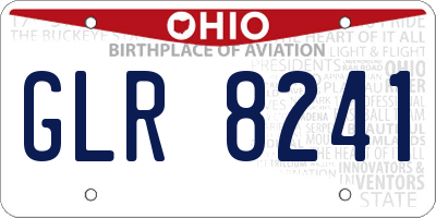 OH license plate GLR8241