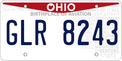 OH license plate GLR8243