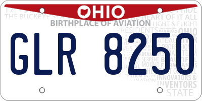 OH license plate GLR8250