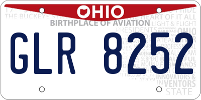 OH license plate GLR8252