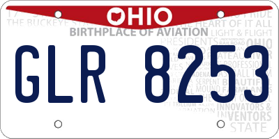 OH license plate GLR8253