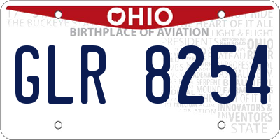 OH license plate GLR8254