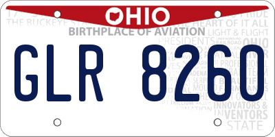 OH license plate GLR8260