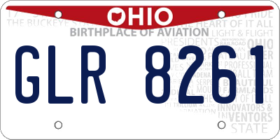 OH license plate GLR8261