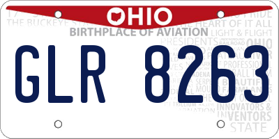 OH license plate GLR8263