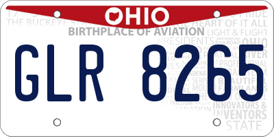 OH license plate GLR8265
