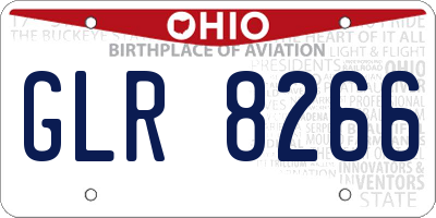 OH license plate GLR8266