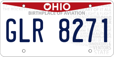 OH license plate GLR8271
