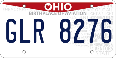 OH license plate GLR8276