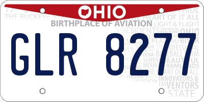 OH license plate GLR8277