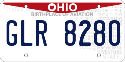OH license plate GLR8280