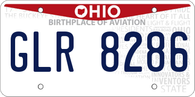 OH license plate GLR8286