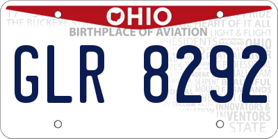 OH license plate GLR8292