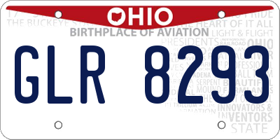 OH license plate GLR8293