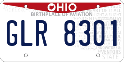 OH license plate GLR8301