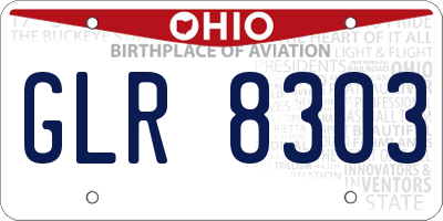 OH license plate GLR8303