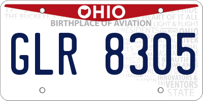 OH license plate GLR8305