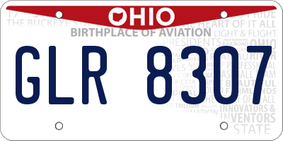 OH license plate GLR8307