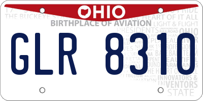 OH license plate GLR8310