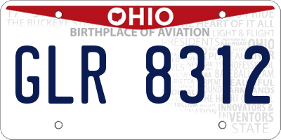 OH license plate GLR8312